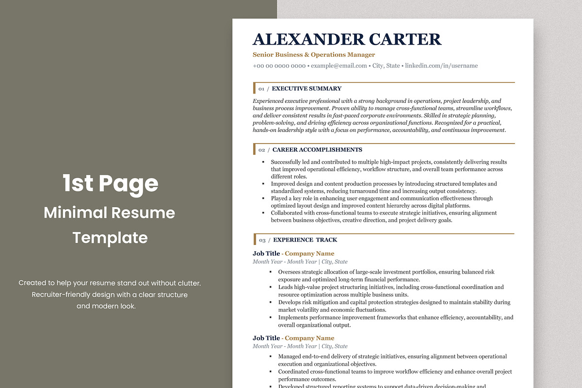 ATS Resume Template | Clean CV Word, a Resume Template by Anjum Ilyas (Photo 2 of 7)