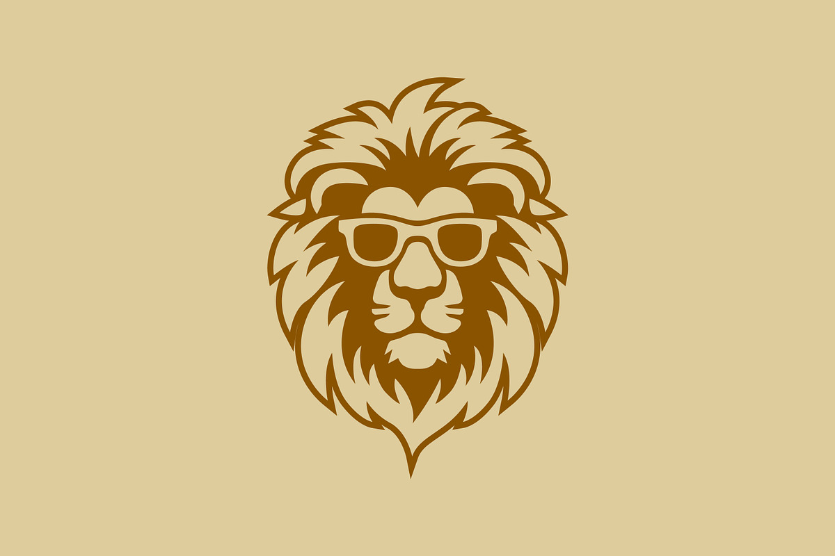 Stylish Hipster Lion Logo Sunglasses, a Branding & Logo Template by Signatoro (Photo 1 of 4)