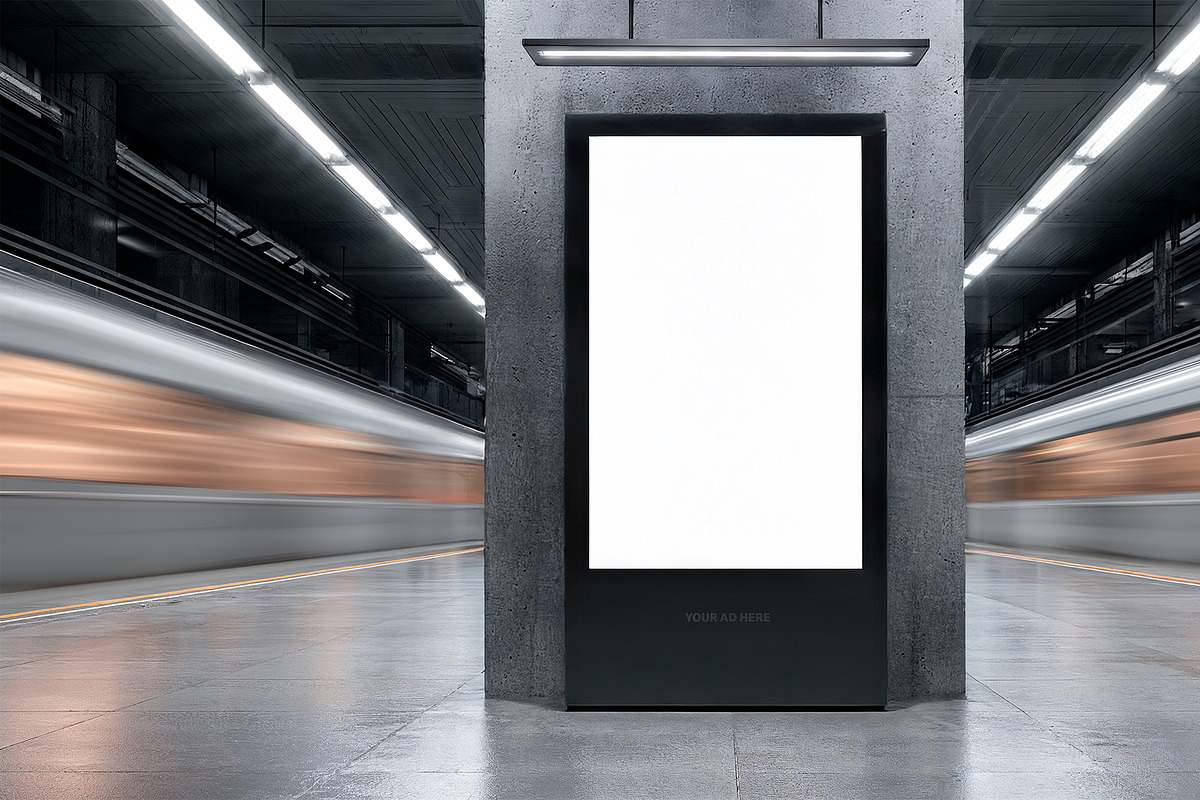 Vertical Billboard Mockup on Subway, a Mockup by rodrigofkaminski (Photo 3 of 4)