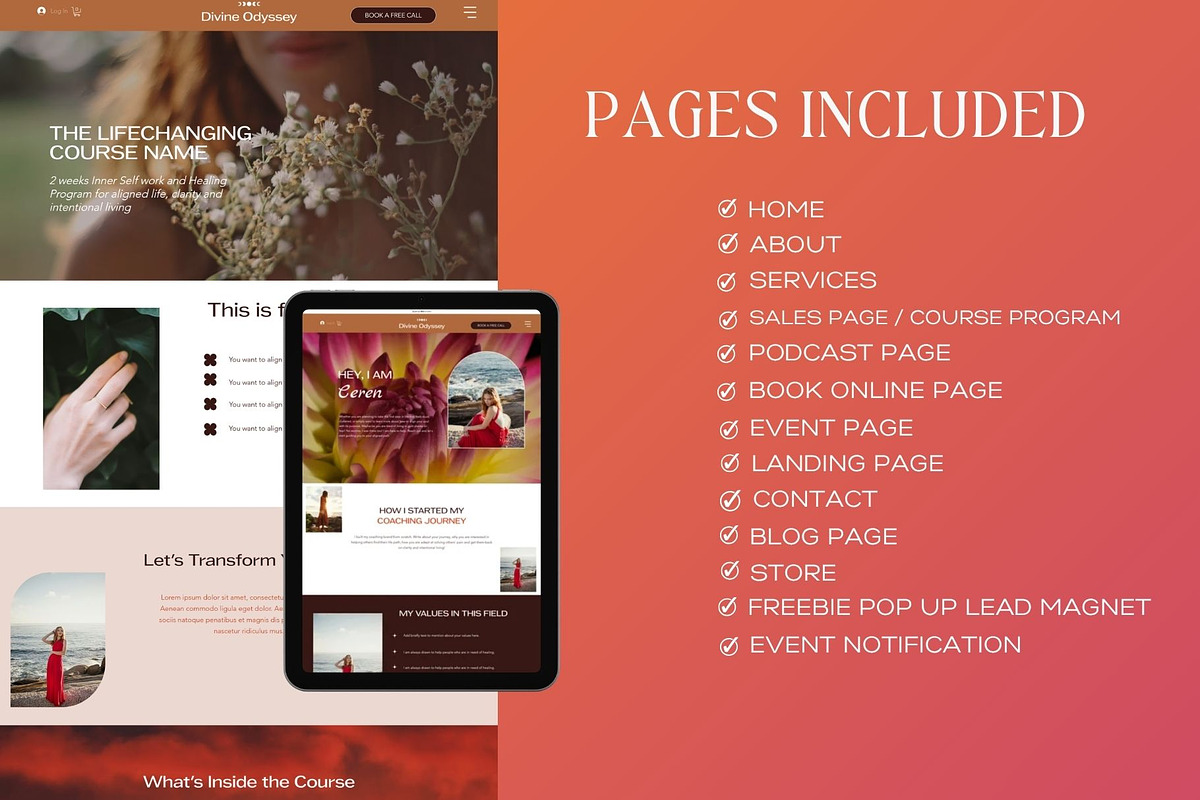 Spiritual Website Wix Template, a Wix Template by Deepa Template Studio (Photo 3 of 8)