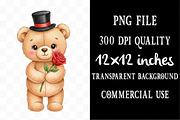Valentines Teddy Bear Clipart, an Illustration by Designking (Thumbnail 4 of 5)