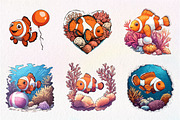 Cute Clownfish Clipart, an Illustration by CreationArt (Thumbnail 6 of 9)