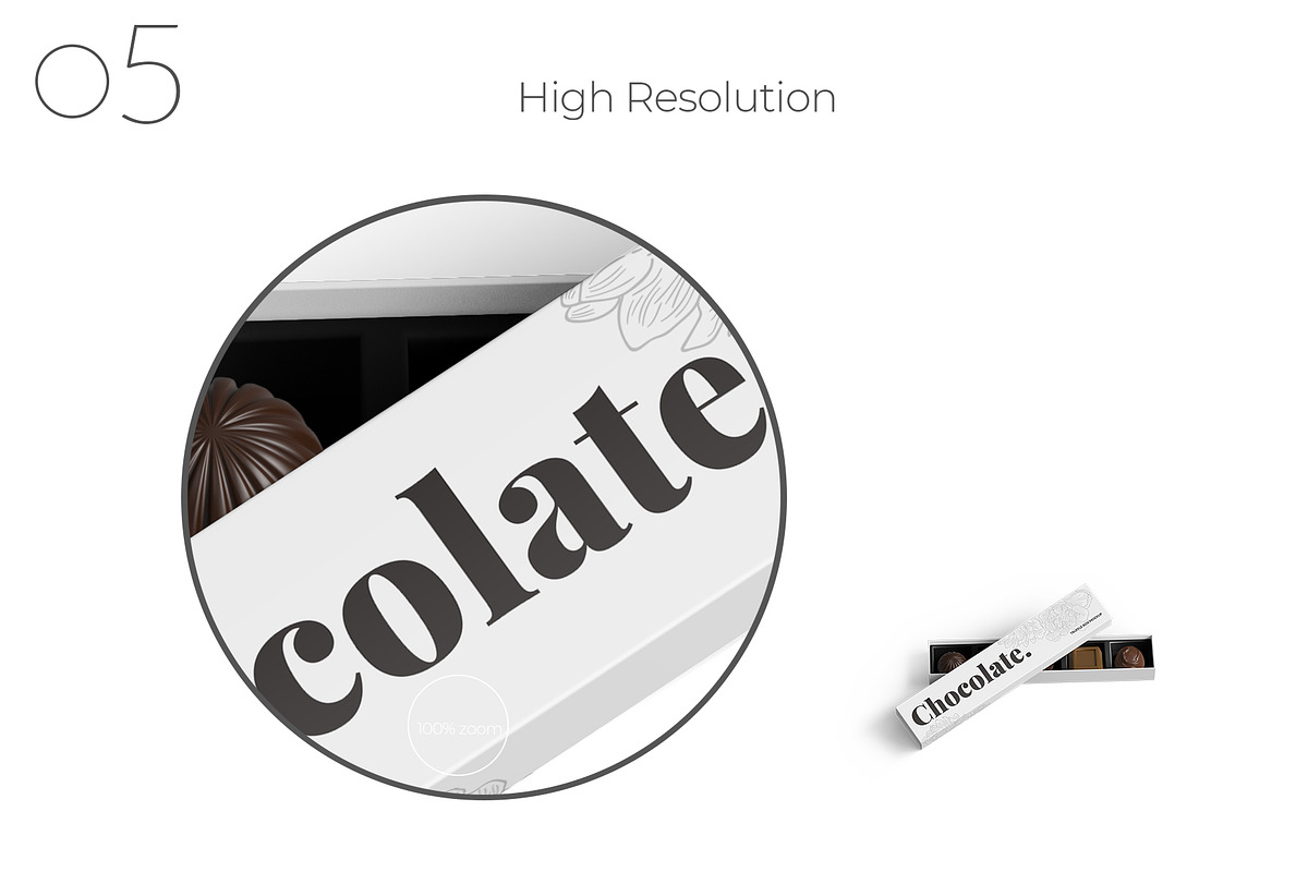 Long Rectangle Chocolate Box Mockup, a Packaging Mockup by Sheikhadesign (Photo 6 of 12)