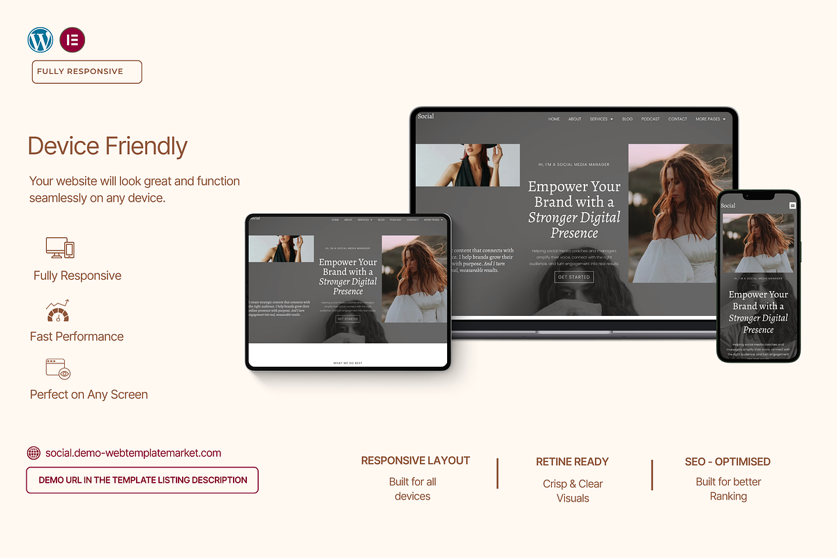 Social media coach website Template, a WordPress Template by Web Template Market (Photo 4 of 9)
