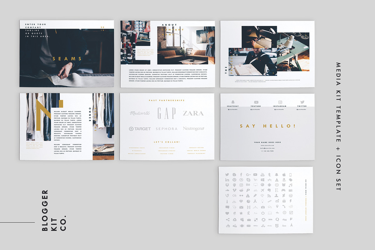 Blog Media Kit + Sponsorship | 9 Pgs, a Resume Template by Blogger Kit Co. (Photo 2 of 5)