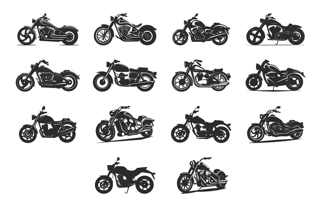 Motorcycle SVG Silhouette Bundle, a Transportation Illustration by Gfx Expert Team (Photo 3 of 3)