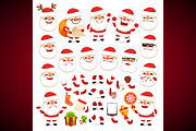 Set of Cartoon Santa Clauses, a Decorative Illustration by Voysla's Shop (Thumbnail 4 of 5)