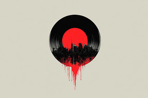 City skyline in red and black design, a Photo by Beautiful things