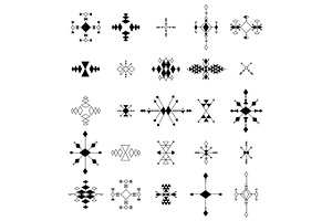 Aztec patterns set in simple style