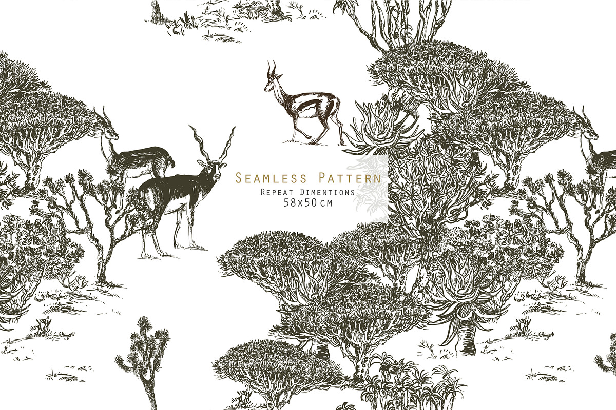 Safari. Seamless Patterns + Panorama, a Pattern Graphic by Irina Dolgikh (Photo 9 of 21)