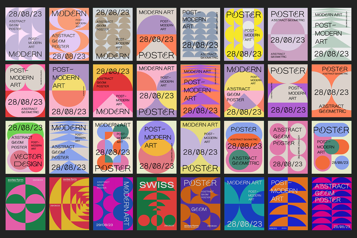 MODERNISMO - 64 GEOMETRIC POSTERS, a Pattern Graphic by craftlove (Photo 4 of 6)