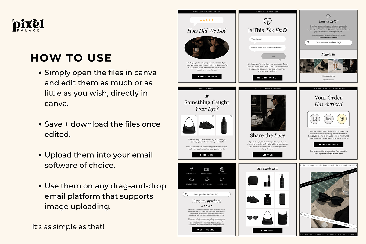 Canva Email Automation Templates, an Email Template by The Pixel Palace (Photo 6 of 10)