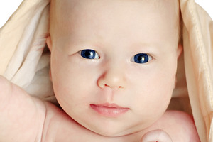 One month old baby in the blanket, a Photo by saiko3p