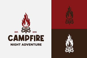 Vintage Bonfire Camp fire logo, a Branding & Logo Template by funpixel