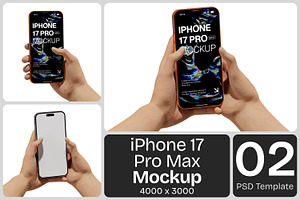 Holding iPhone 17 Pro Max Mockup, an iPhone Mockup by Permadi Creative