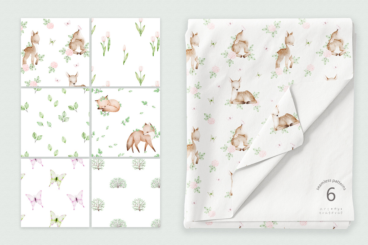 SPRING MELODY watercolor set, an Animal Illustration by erasovas (Photo 12 of 13)