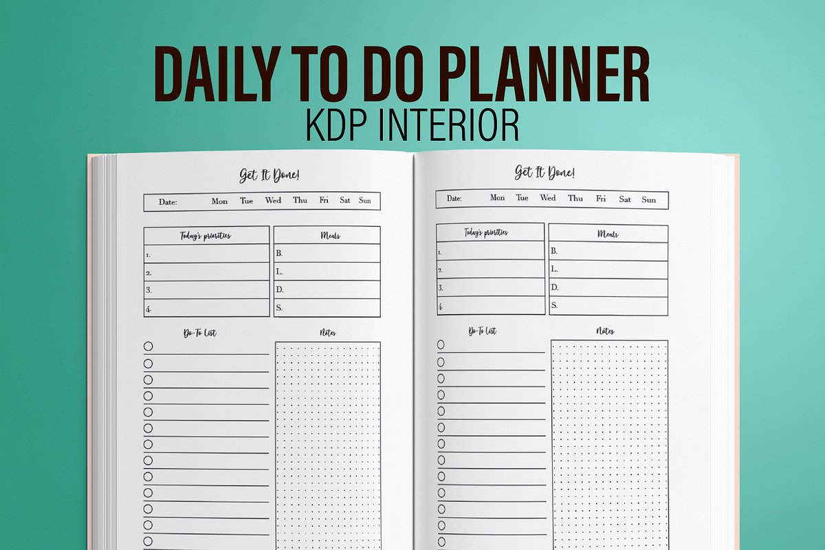 Daily To-Do Planner KDP Interior, a Templates & Theme by MatiArtShop (Photo 1 of 2)