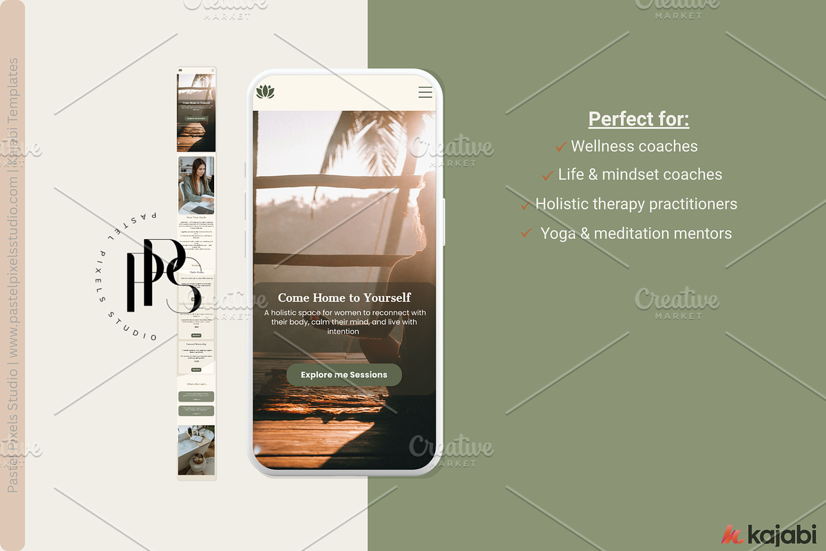 Wellness Coach Website Template, a Landing Page Template by Pastel Pixels Studio (Photo 4 of 5)