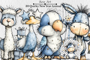 Quirky Happy New Year Animal Clipart, a Seasonal Illustration by Rose Art (Thumbnail 1 of 7)