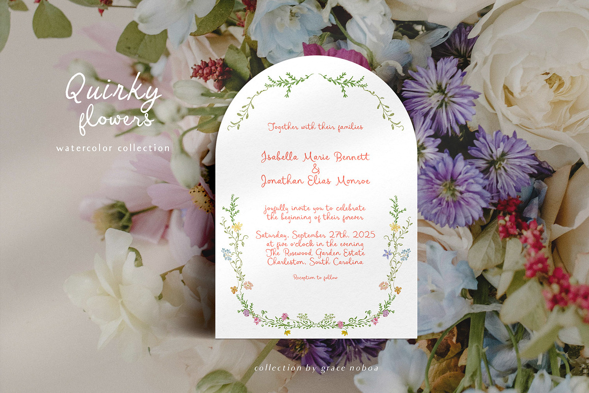 Hand-drawn quirky whimsy flowers, a Decorative Illustration by Grace Noboa Illustrations (Photo 7 of 14)