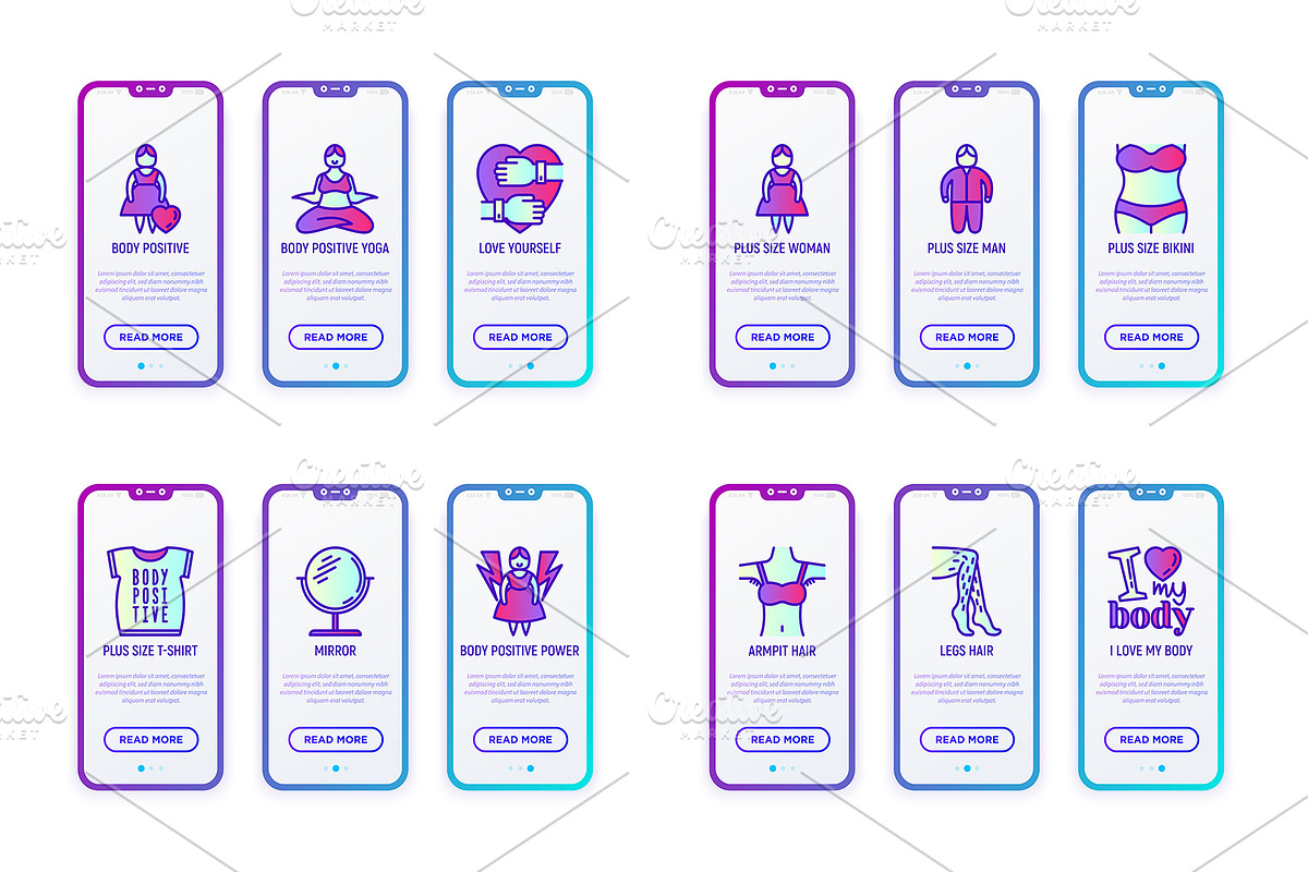 Body Positive | 16 Thin Line Icons, an Outline Icon by Alex Blogoodf (Photo 9 of 11)