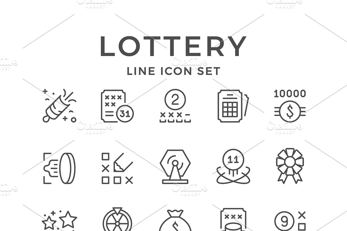 Set line icons of lottery, an Outline Icon by motorama (Photo 1 of 2)