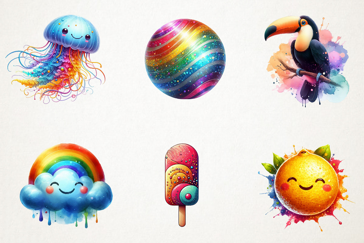 Abstracts Cute Summer Clipart, an Illustration by RobertsArt (Photo 4 of 7)