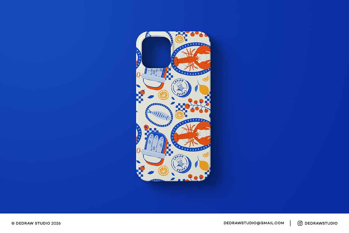 Mediterranean Seafood Pattern, a Pattern Graphic by Dedraw Studio (Photo 3 of 3)