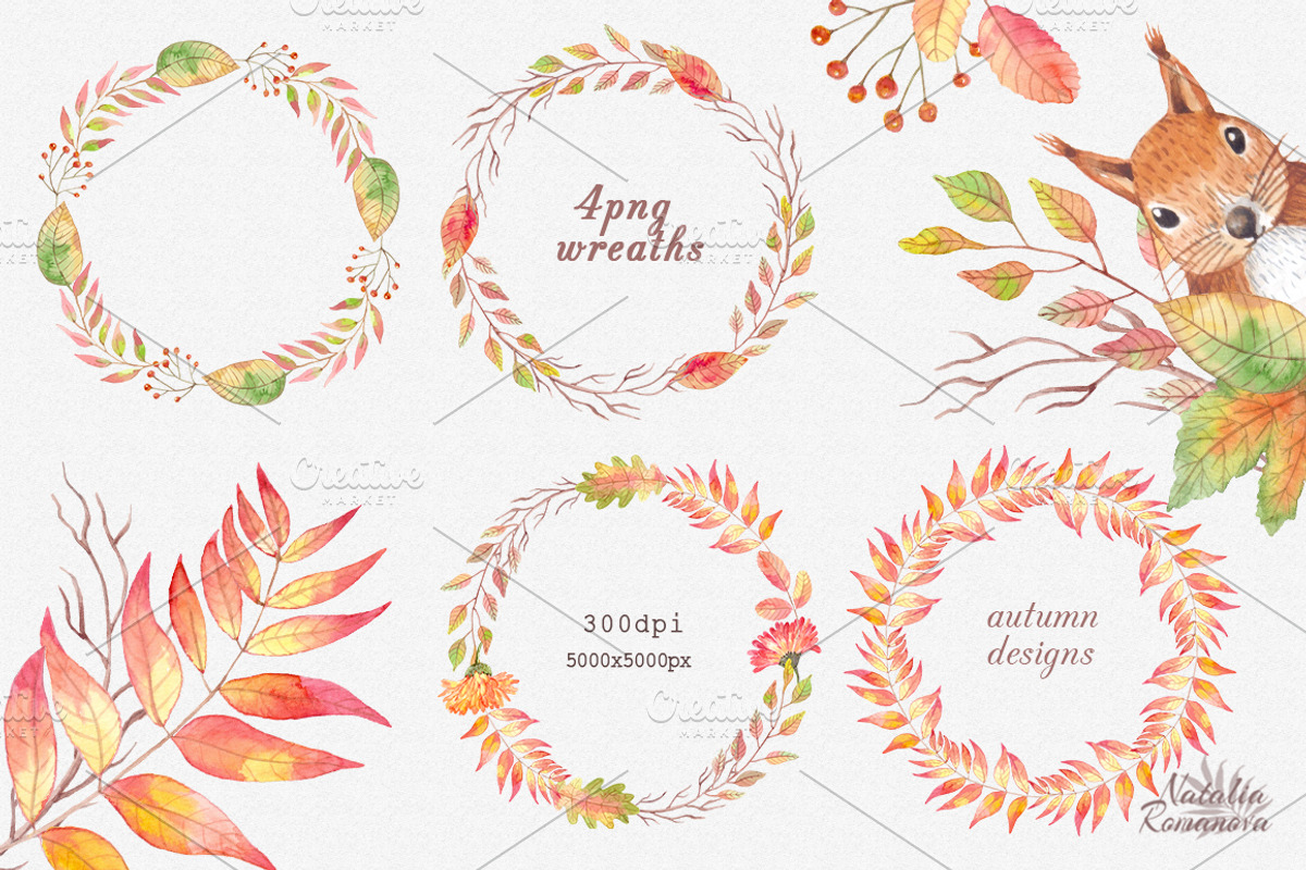 Autumn watercolor collection, an Illustration by BrushArtDesigns (Photo 4 of 9)