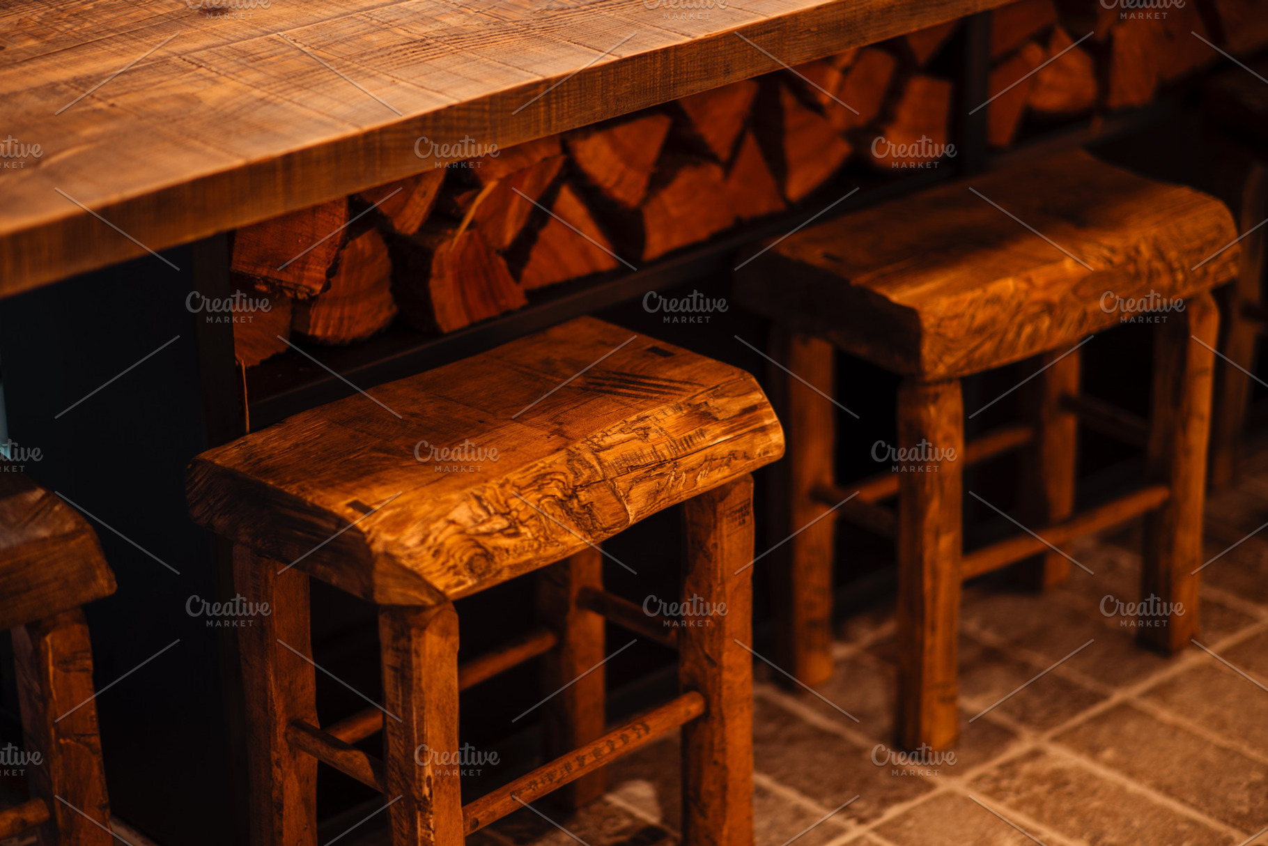 Rustic Wooden Bar Interior Details, an Architecture Photo by SkyNext