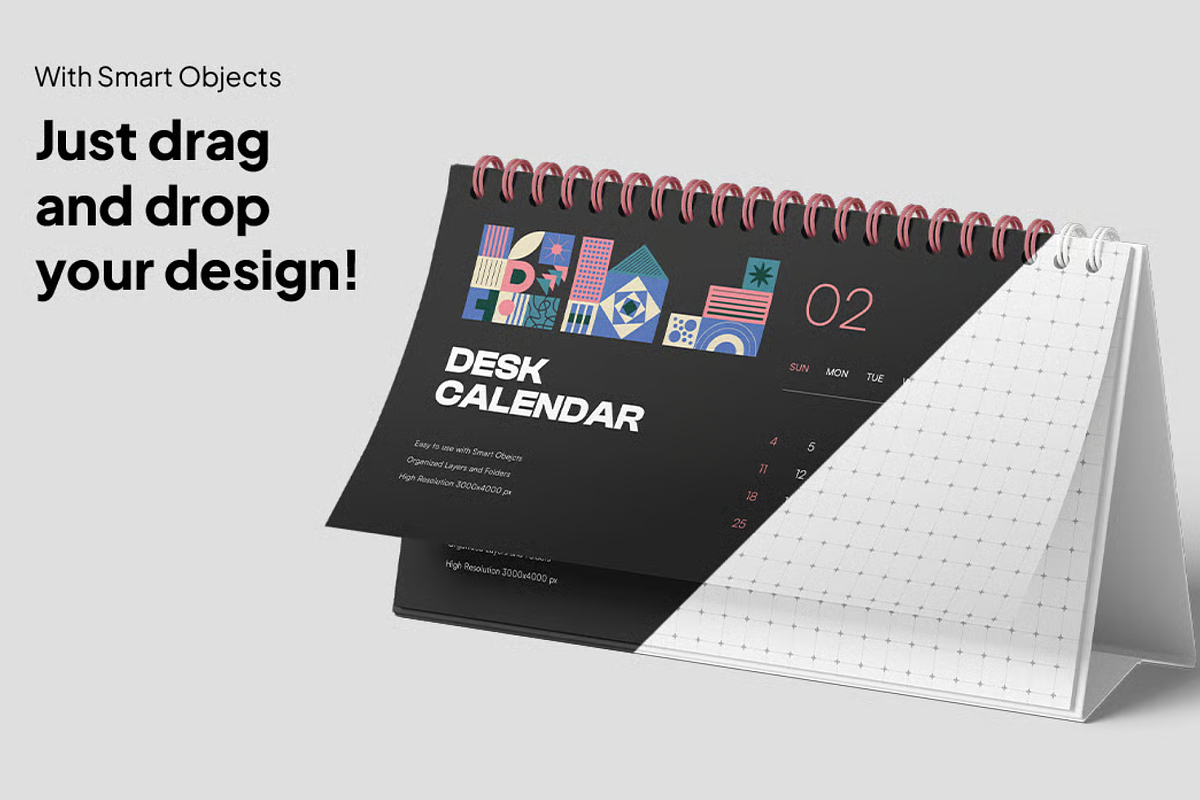 Desk Calendar Mockup Set, a Mockup by graphicsauce (Photo 2 of 4)