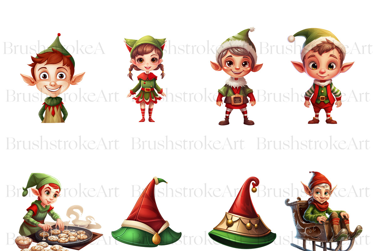 Cute Elf Clipart, Christmas Elf PNG, a Sport Illustration by BrushstrokeArtGB (Photo 4 of 9)