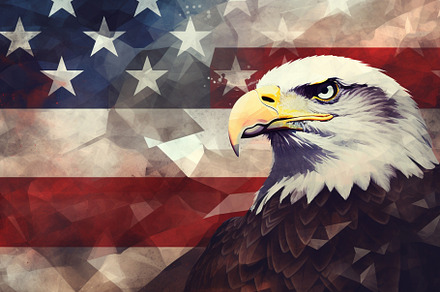 Abstract USA Flag and Eagle