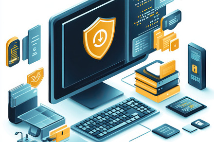 Secure Data Download Desktop System, a Background Photo by Pixeness