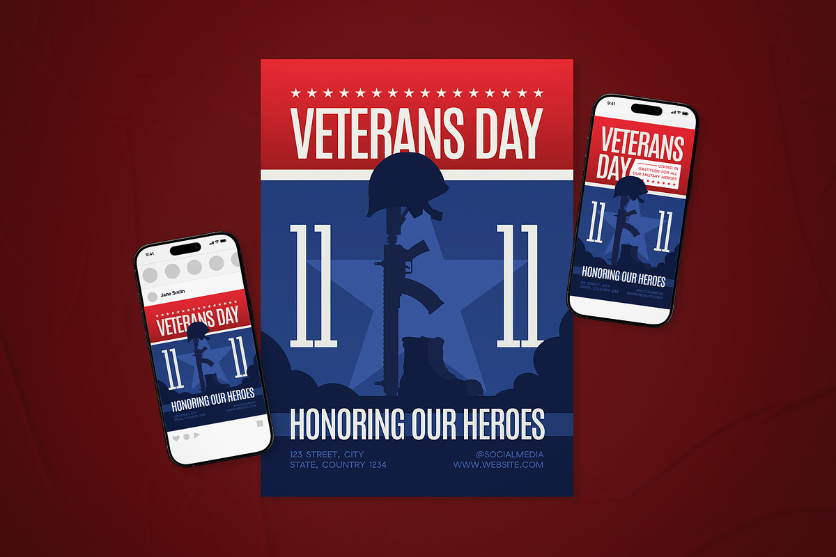 Veterans Day Flyer Set, a Flyer Template by The Good Store (Photo 1 of 2)