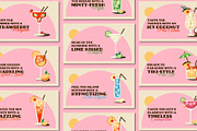 10 Summer Retro Cocktail Banners, a Seasonal Illustration by Soulprint Mercury (Thumbnail 12 of 12)
