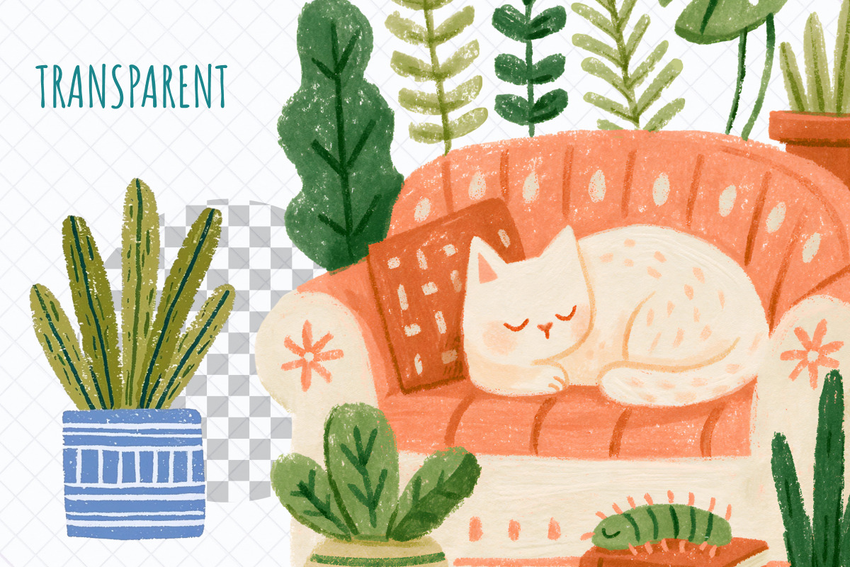 Cozy Sleeping Cats Clipart Bundle, an Animal Illustration by Whimsy Brush Studio (Photo 8 of 10)