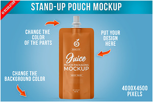 Stand-Up Pouch Wift Spout Mockup PSD