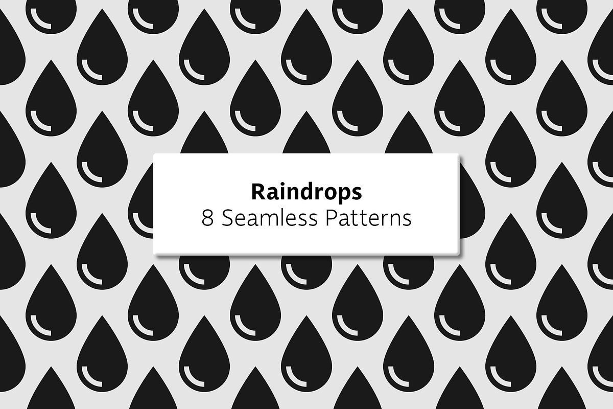 Raindrops - 8 Seamless Patterns, a Pattern Graphic by Tustan (Photo 1 of 3)