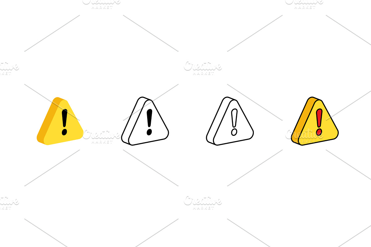 Icon collection of warning symbols, an Object Illustration by skripnikbb
