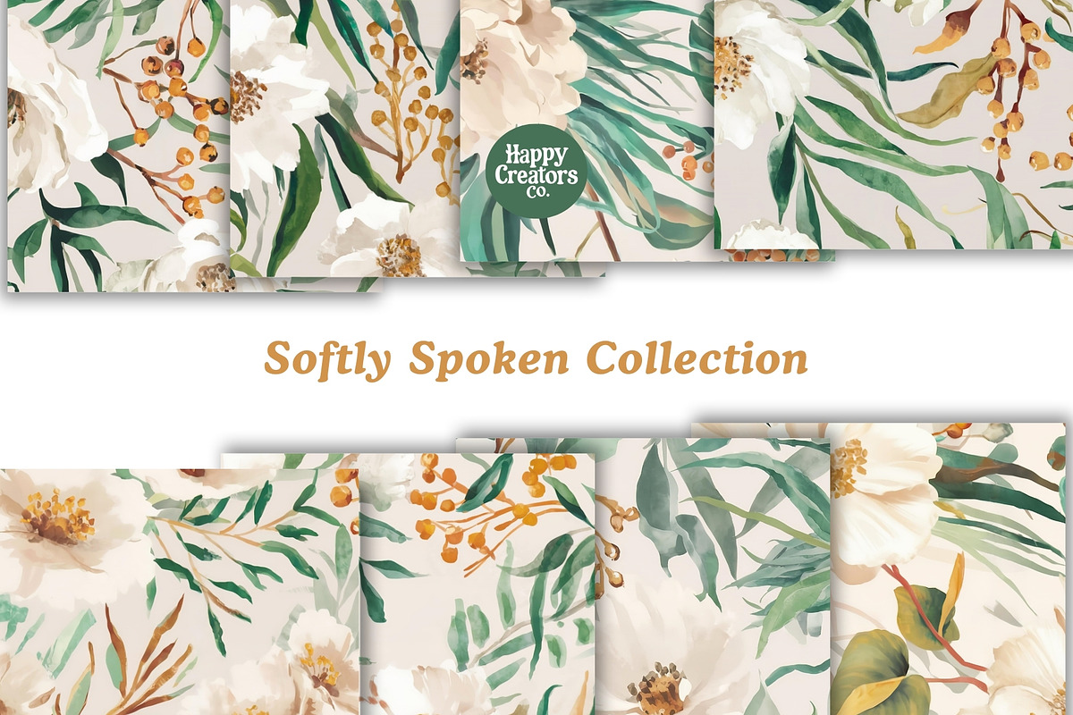 Softly Spoken Digital Paper Pack, a Pattern Graphic by Happy Creators Co. (Photo 6 of 7)