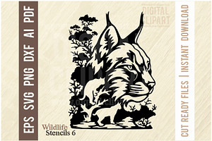 Lynx SVG File Wildlife Stencils SVG