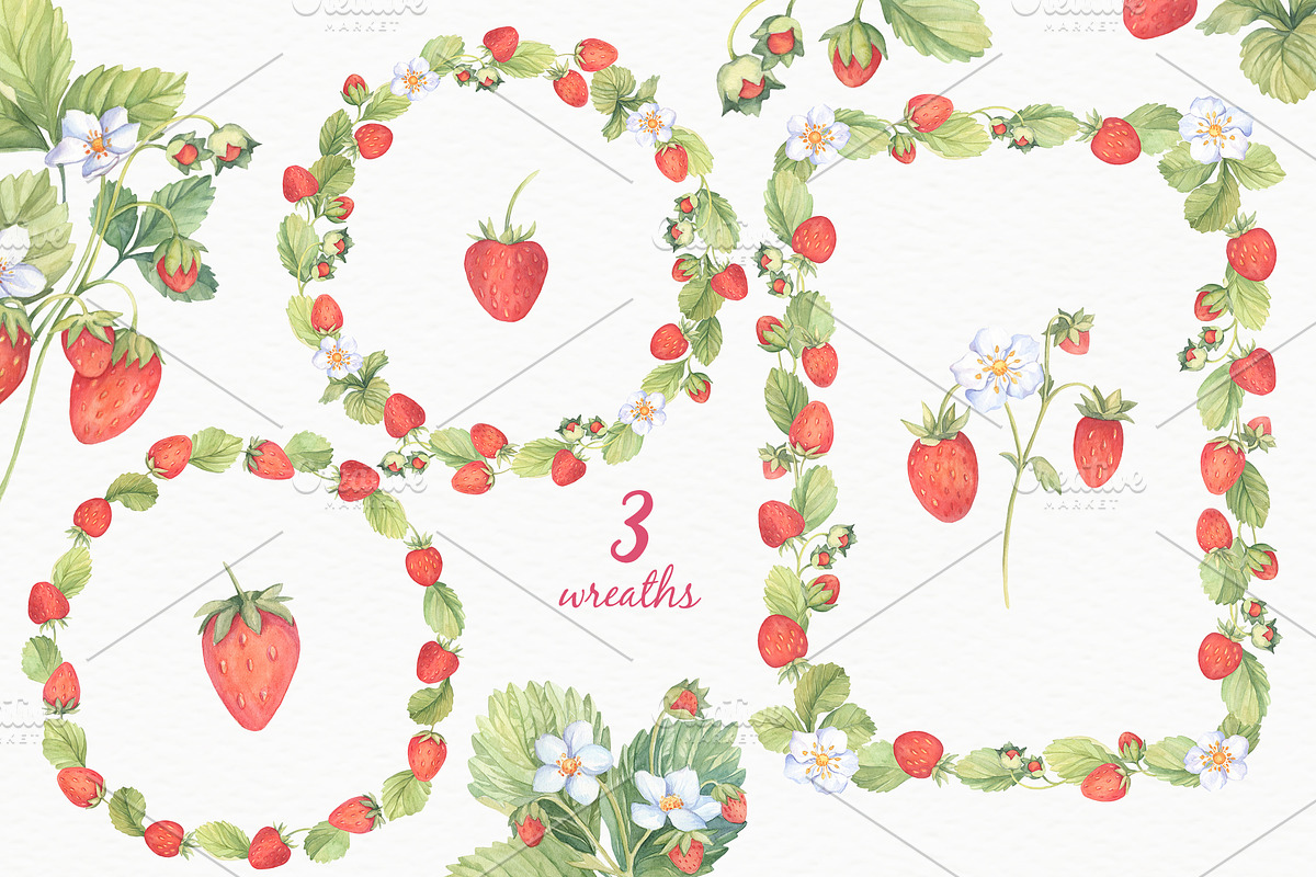 Sweet Watercolor Strawberry, a Decorative Illustration by Irina Diasli (Photo 5 of 7)