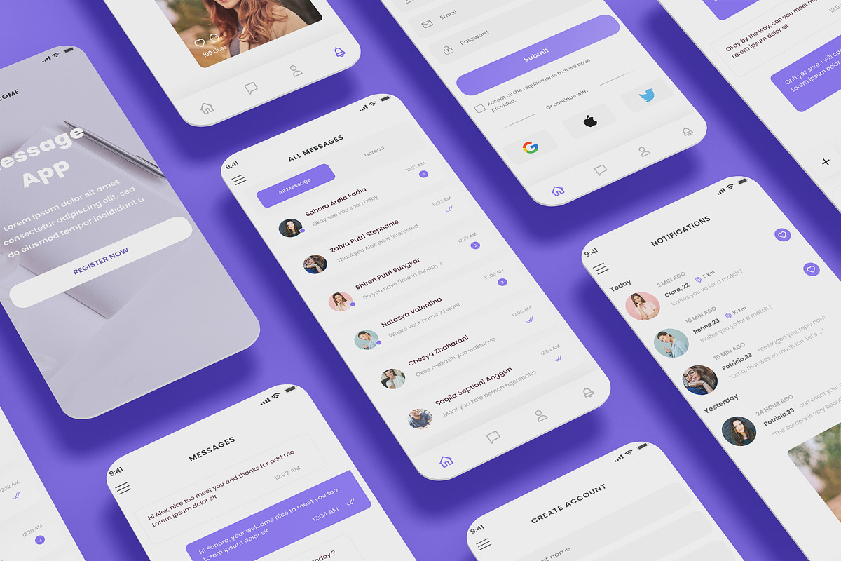 Messaging, Unread Messages, Chat App, an App Template by nagaredesignstudio (Photo 1 of 2)