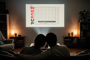 Projector Screen Home Cinema Mockups, a Mockup by Luuqas Design