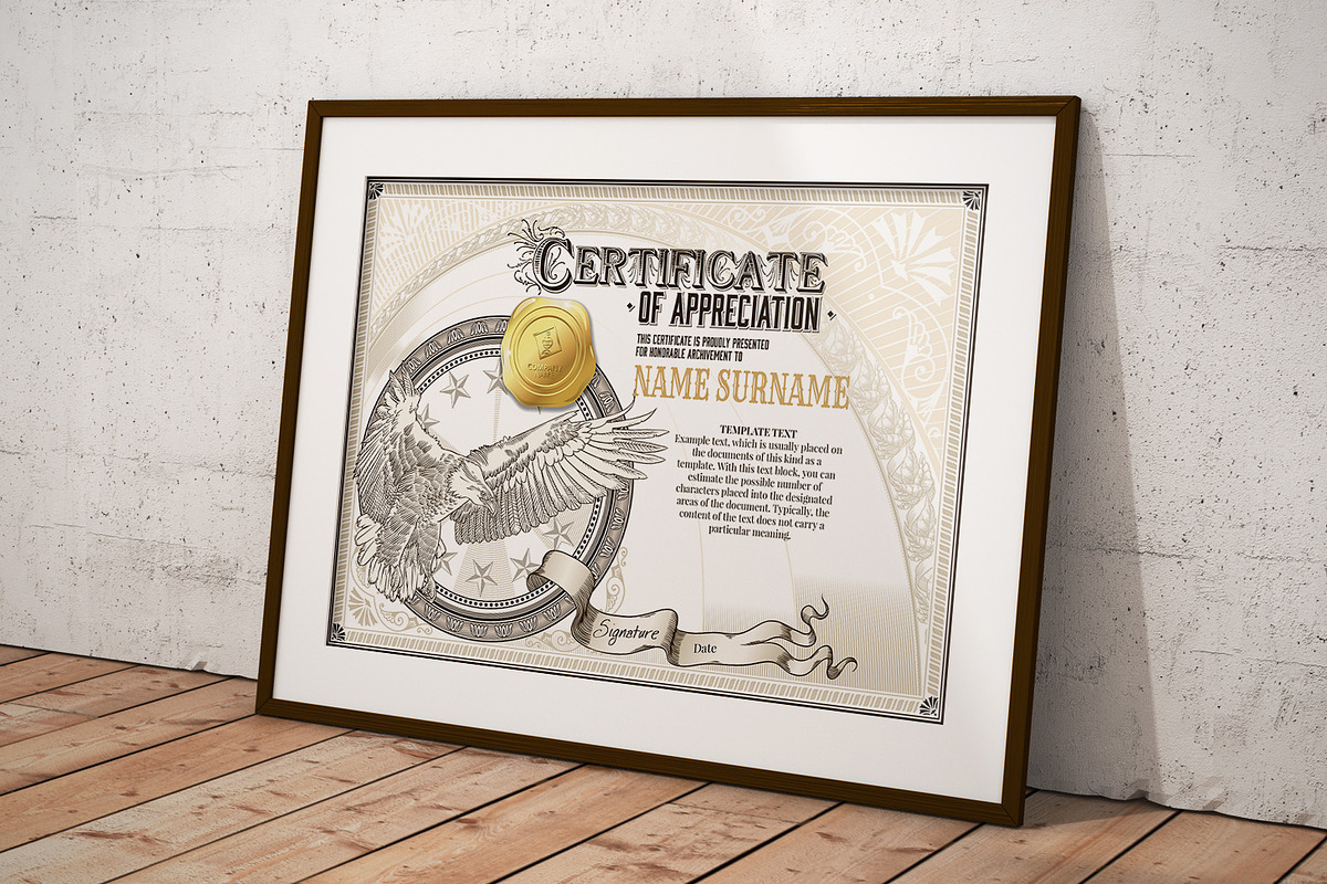 Vintage Certificate Templates, a Stationery Template by inshader (Photo 2 of 12)
