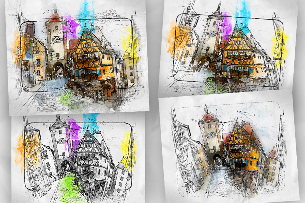 Pen Watercolor Photoshop Action, an Action Add-On by GorynArt (Photo 21 of 23)