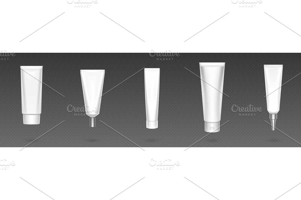 White blank tube mockup for cosmetic, an Object Illustration by art PVP - market