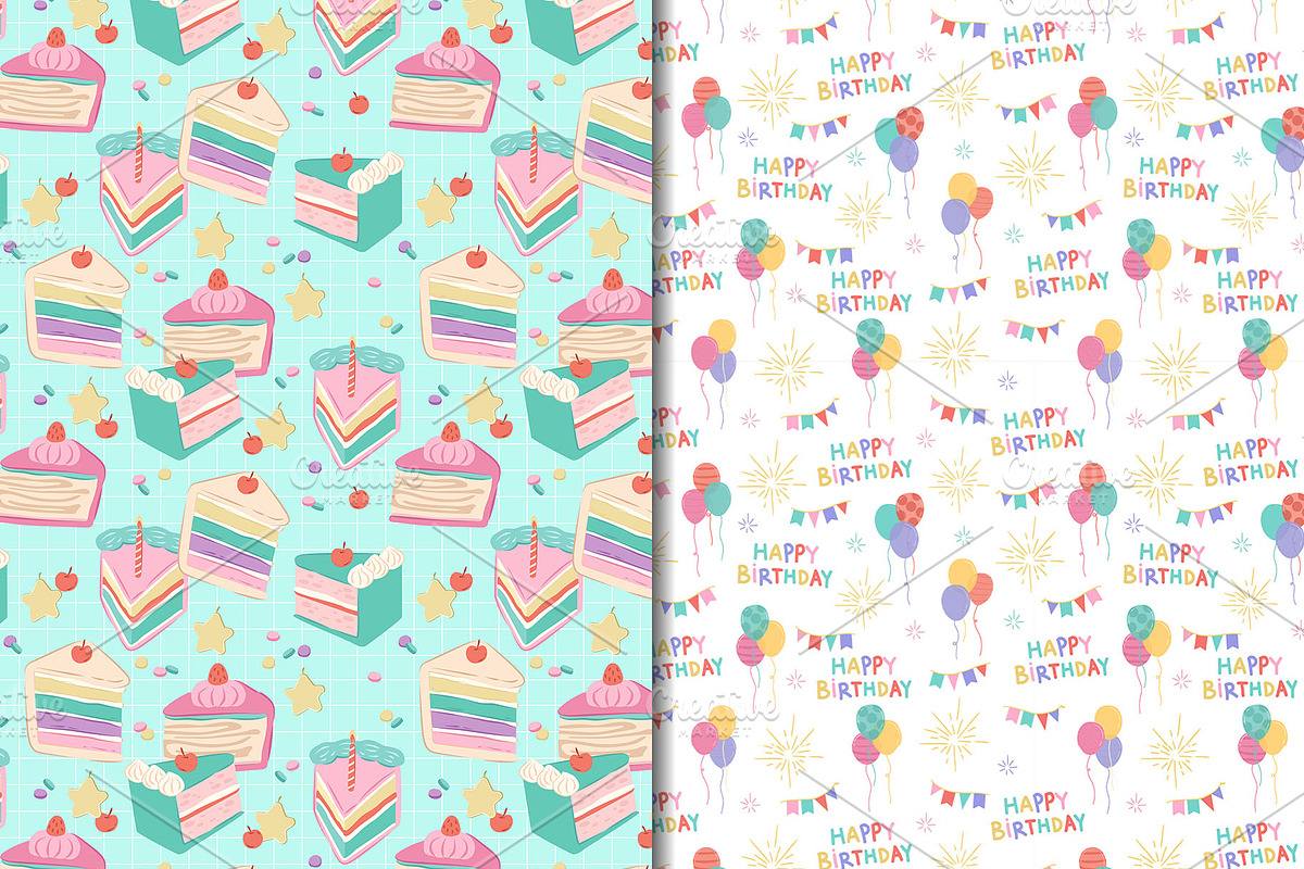 Colorful Fun Sweet Birthday Pattern, a Pattern Graphic by CreativeChristiana (Photo 7 of 9)