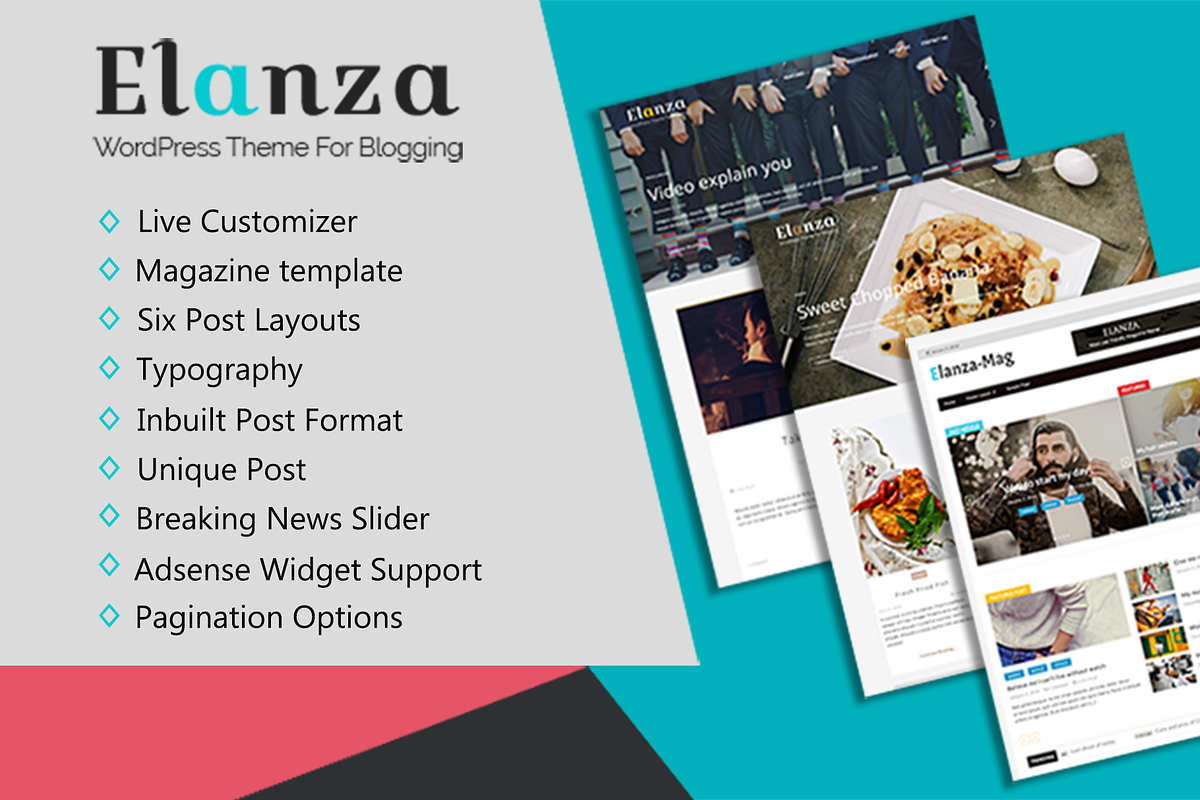 Elanza Pro - Magazine & Blog Theme, a WordPress Template by ThemeHunk (Photo 1 of 6)